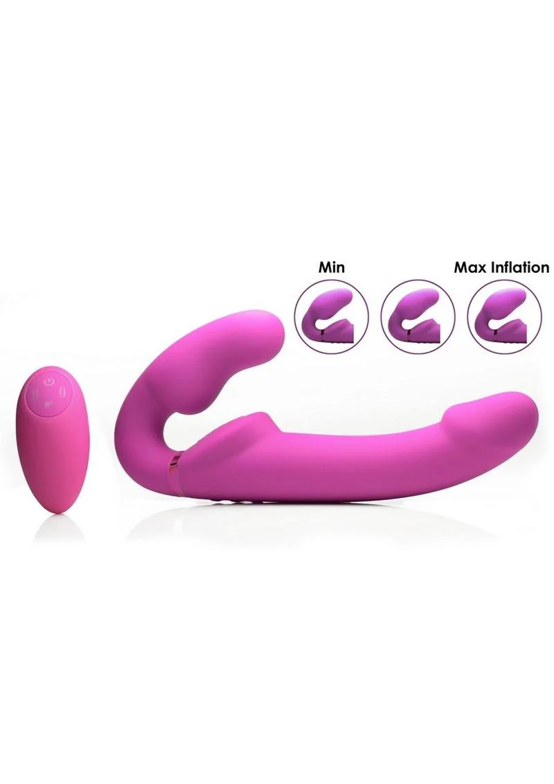 10X Evoke Ergo Fit Inflatable and Vibrating Strapless Strap On - Image 3