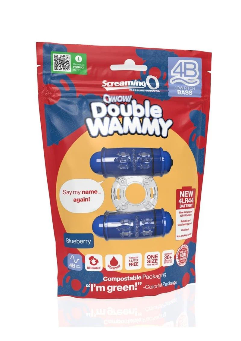 4B Double Wammy Rechargeable Silicone Dual Vibrating Couples Cock Ring - Image 12