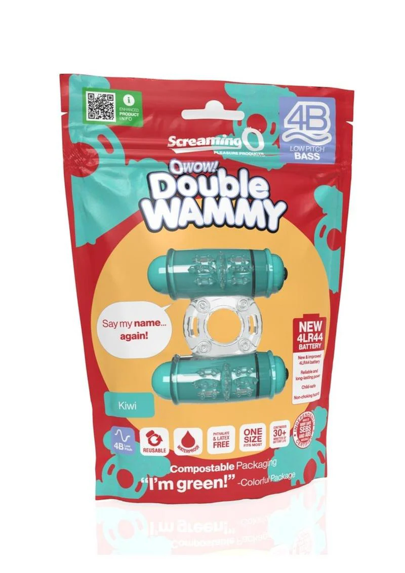 4B Double Wammy Rechargeable Silicone Dual Vibrating Couples Cock Ring - Image 9