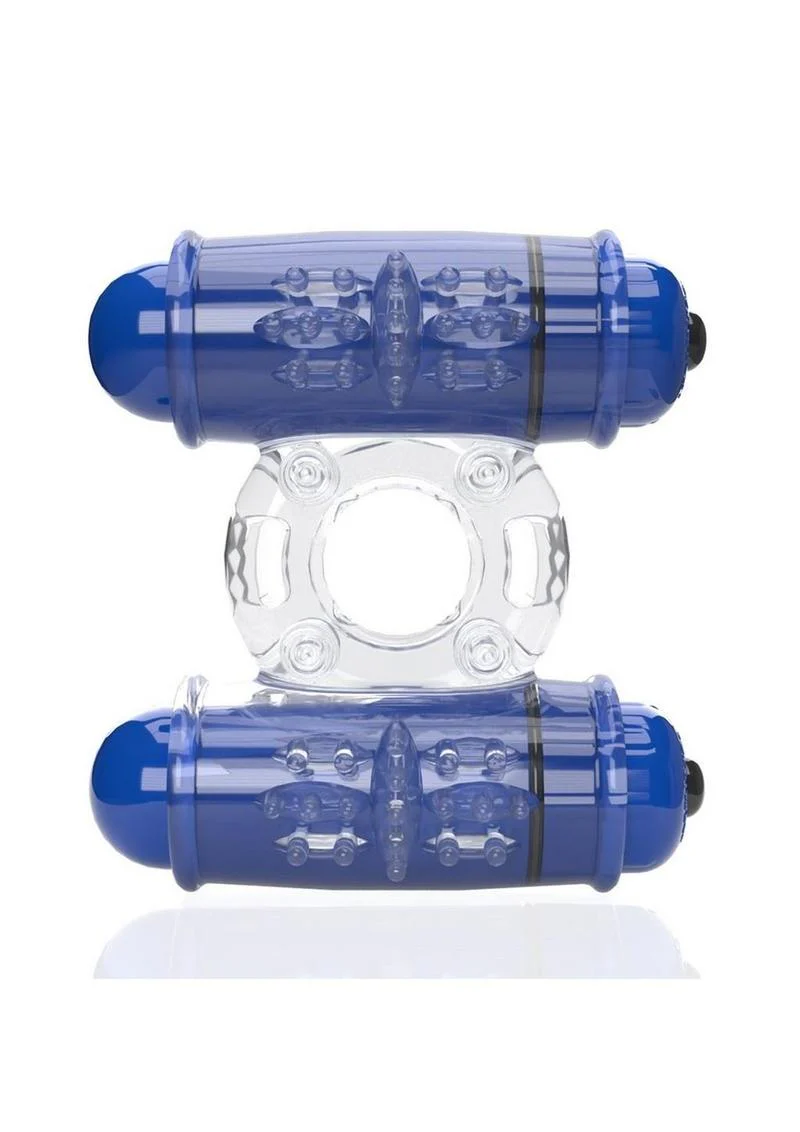 4T Double Wammy Silicone Dual Vibrating Couples Cock Ring - Image 10