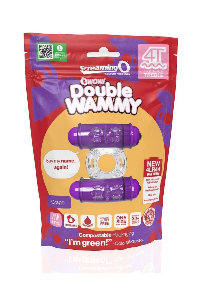 4T Double Wammy Silicone Dual Vibrating Couples Cock Ring - Image 15