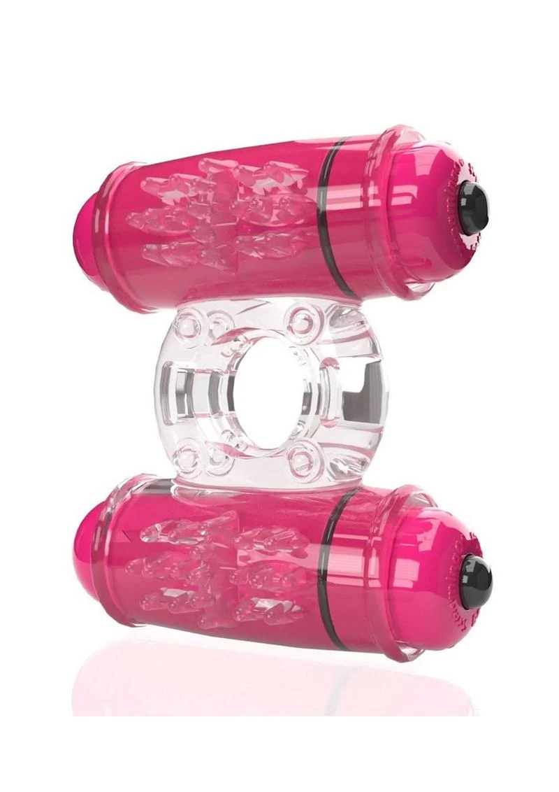 4T Double Wammy Silicone Dual Vibrating Couples Cock Ring - Image 2