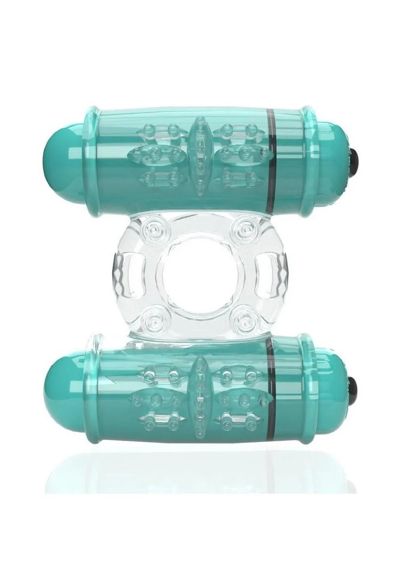 4T Double Wammy Silicone Dual Vibrating Couples Cock Ring - Image 4