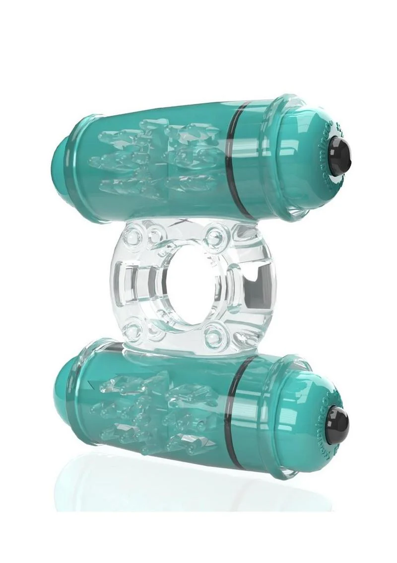 4T Double Wammy Silicone Dual Vibrating Couples Cock Ring - Image 5