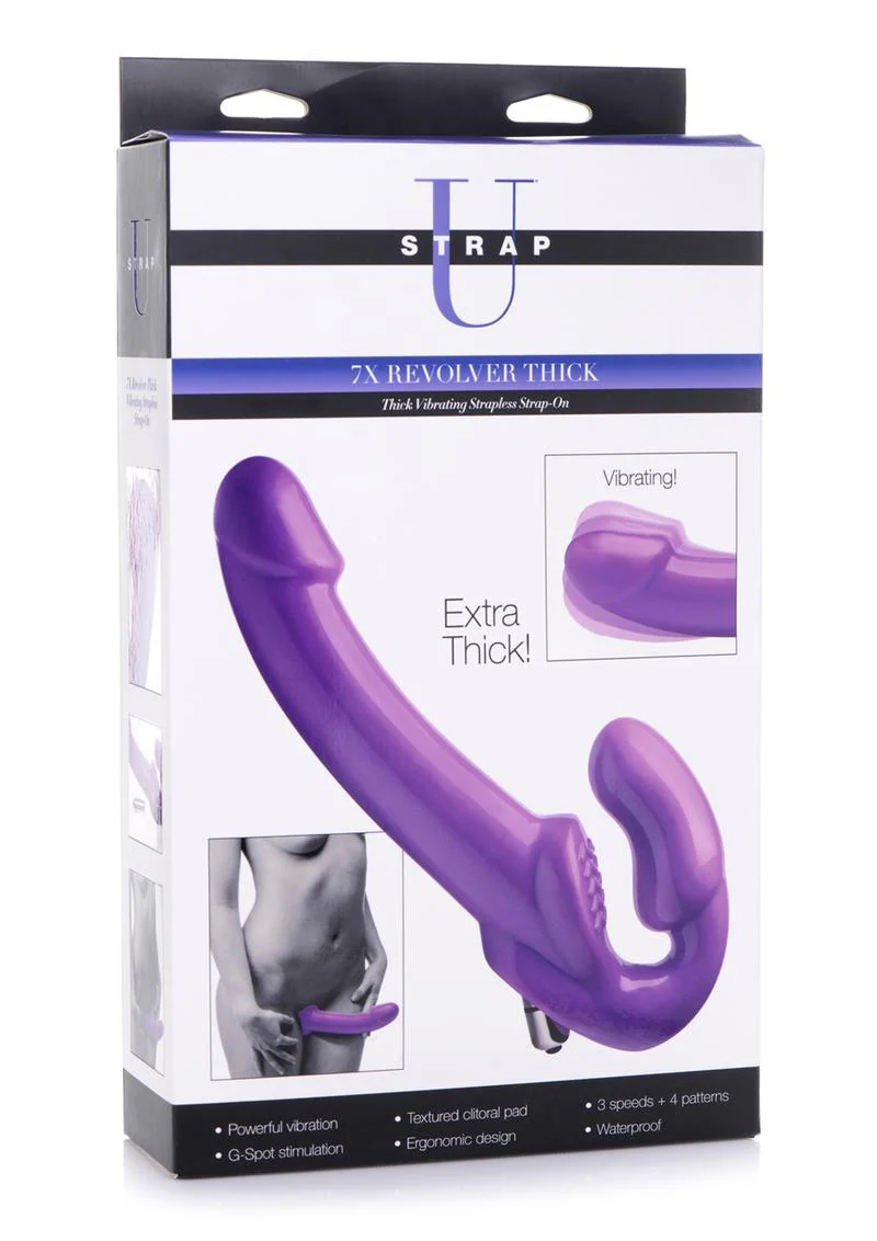 7X Revolver Thick Waterproof And Vibrating Strapless Strap-On - Image 4