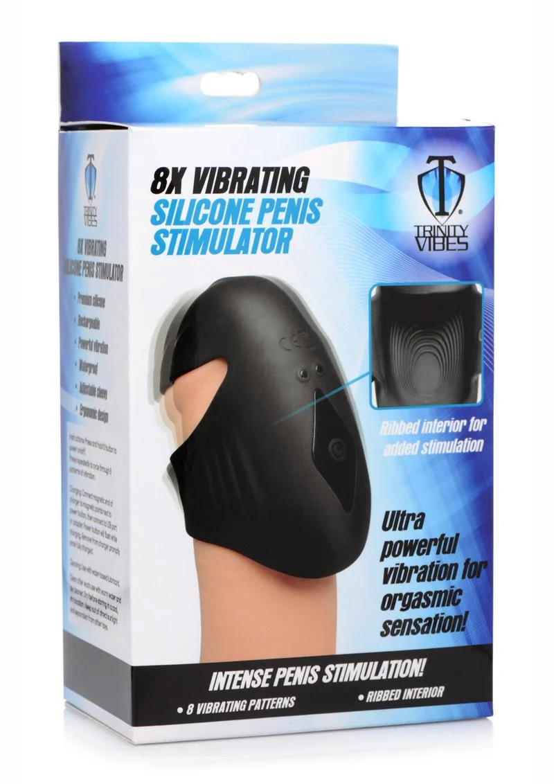 8X Vibrating Silicone Penis Stimulator Intense Pleasure for Men - Image 4