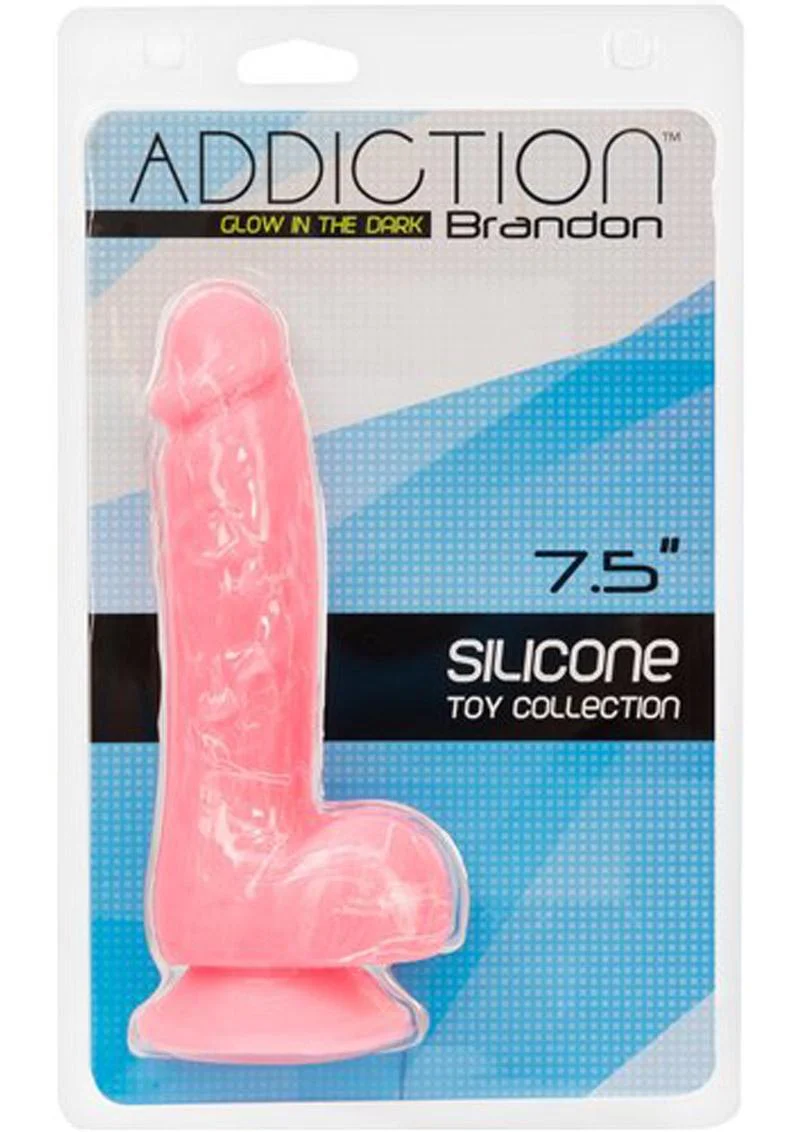 Addiction Brandon Silicone Glow-in-the-Dark Dildo with Balls - Image 4