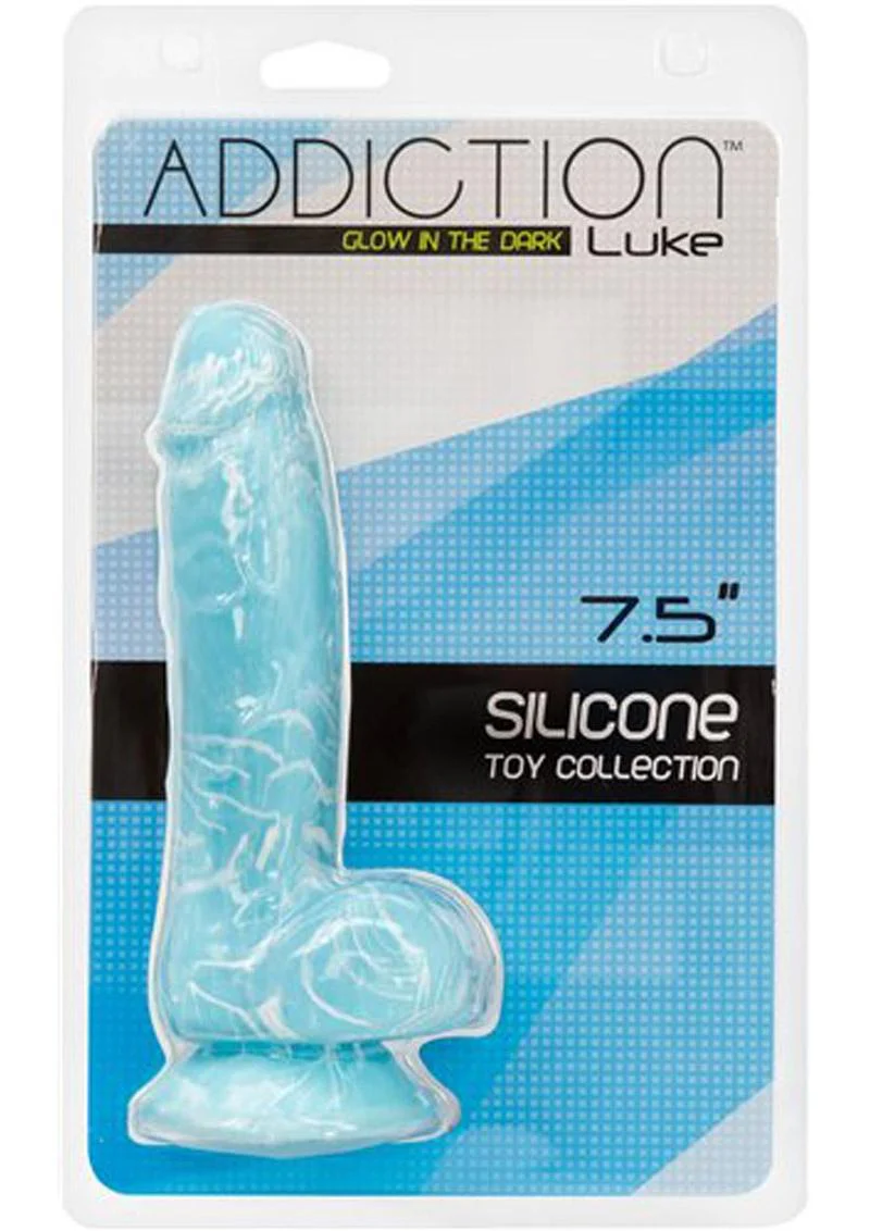 Addiction Luke Glow-in-the-Dark Silicone Dildo with Suction Cup - Image 4