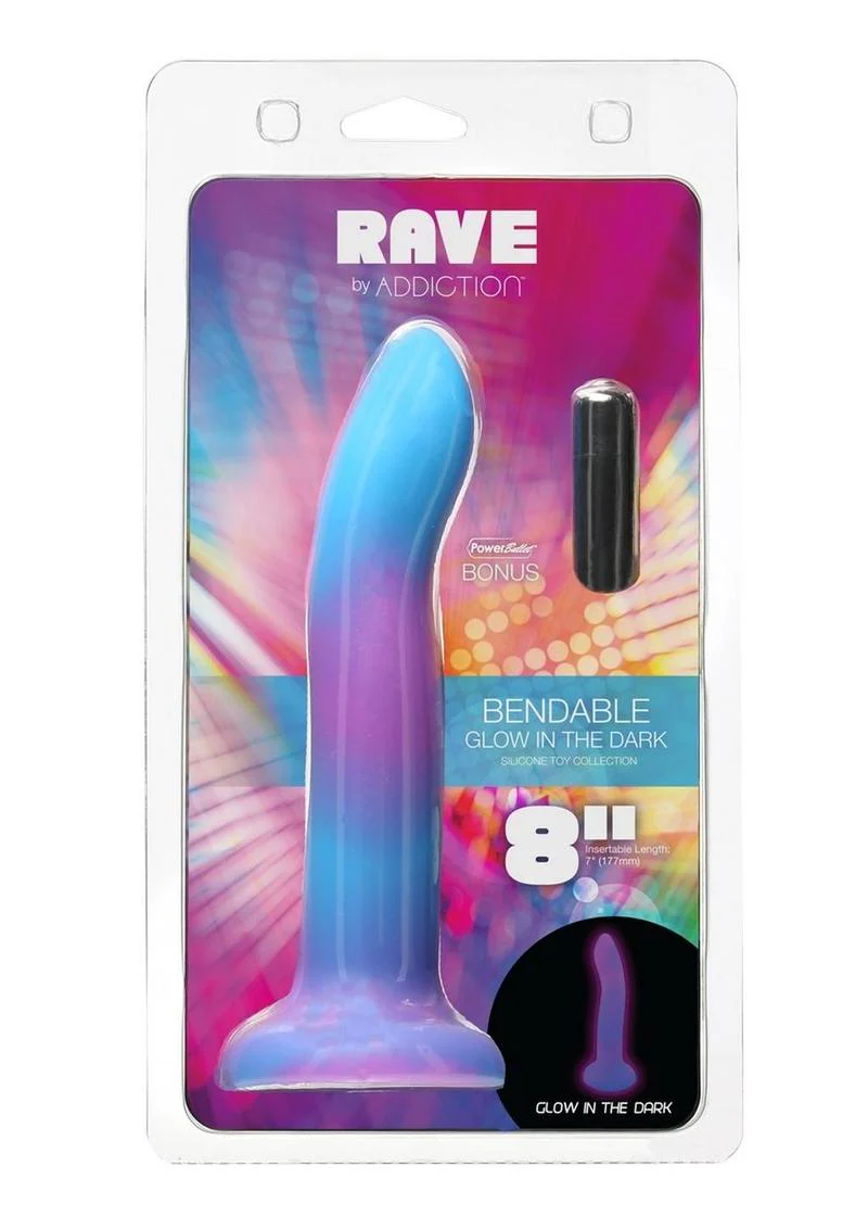 Addiction Rave Glow-in-the-Dark Bendable Silicone Dildo - Image 10