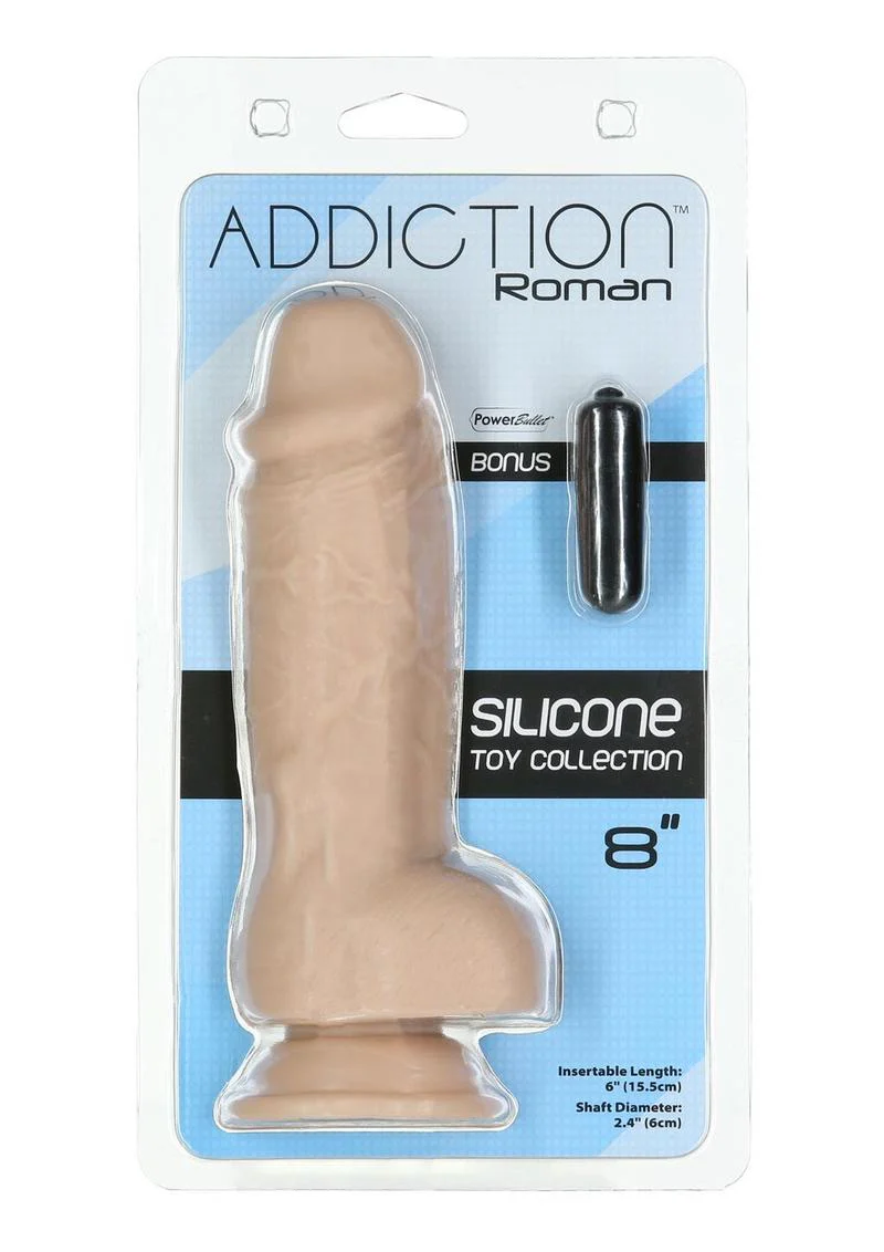 Addiction Roman Silicone Dildo with Bonus Bullet Vibrator - Image 4