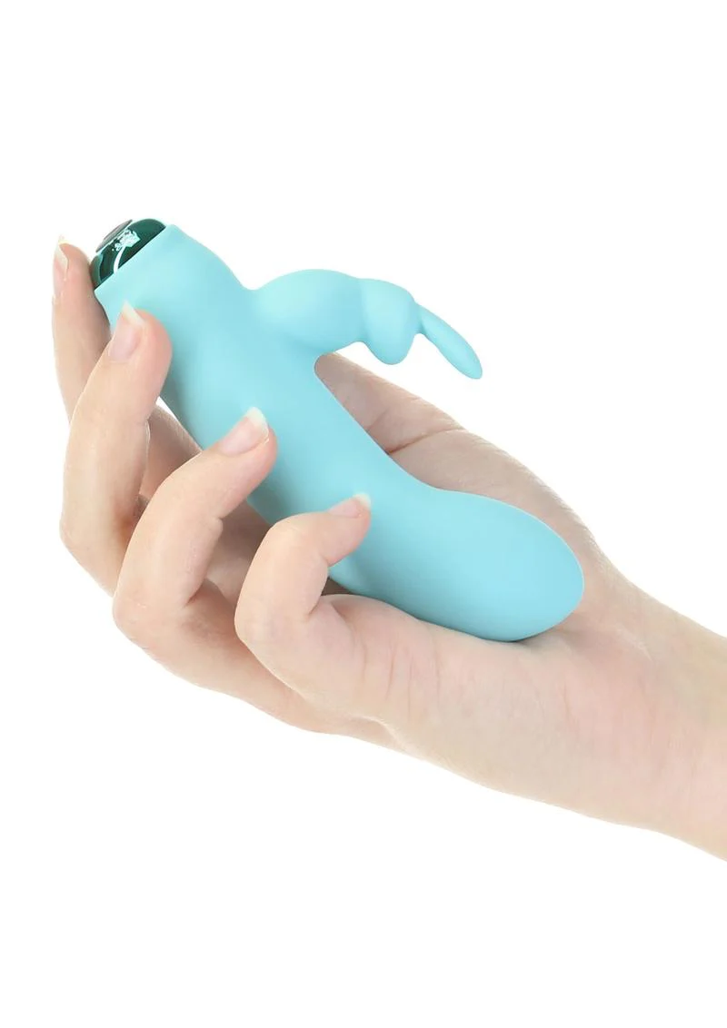 Alice’s Bunny Teal Rechargeable Bunny Vibe For Intimate Play - Image 2