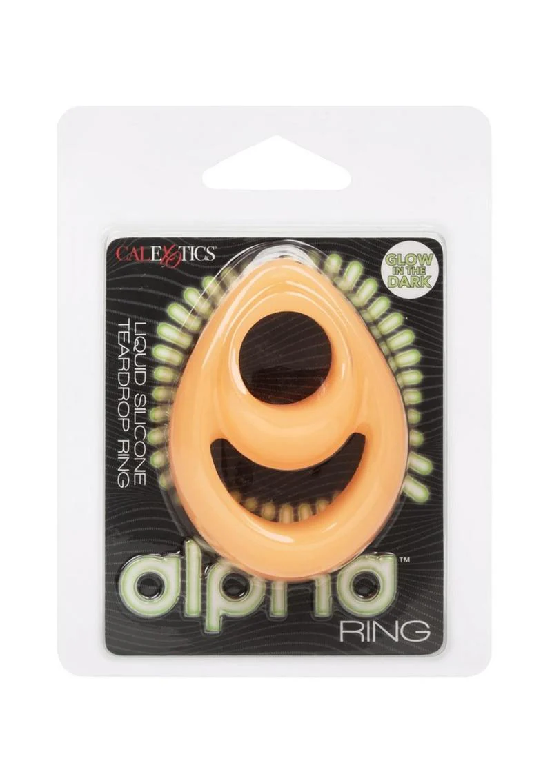 Alpha Glow in the Dark Liquid Silicone Teardrop Dual Ring - Image 4