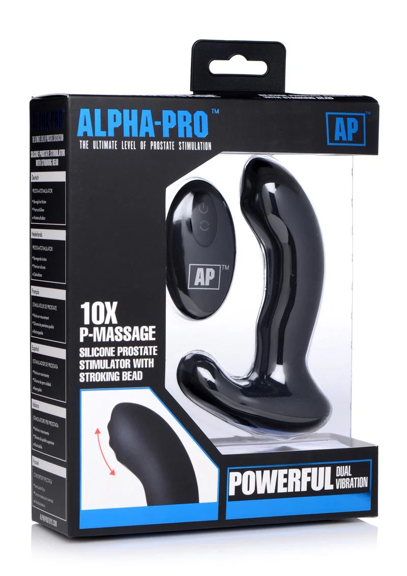 Alpha Pro P-Massage Silicone Prostate Stimulator with Stroking Bead - Image 4