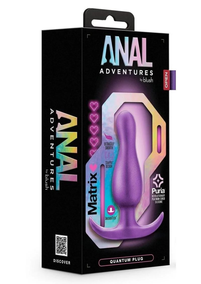 Anal Adventures Matrix Quantum Silicone Anal Plug in Galactic Purple - Image 4