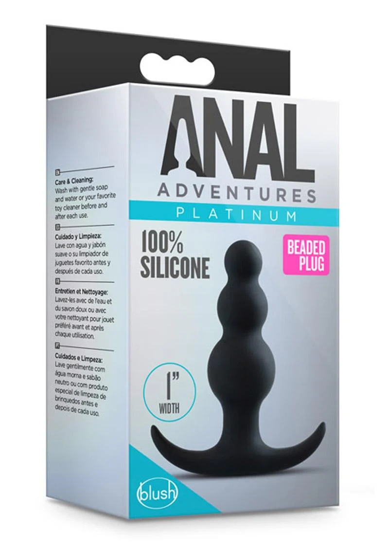 Anal Adventures Platinum Beaded Silicone Plug - Image 4