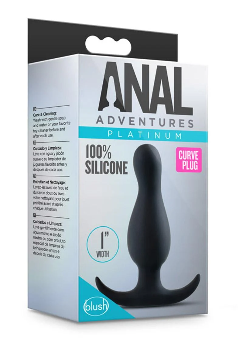 Anal Adventures Platinum Curve Silicone Width Butt Plug - Image 4