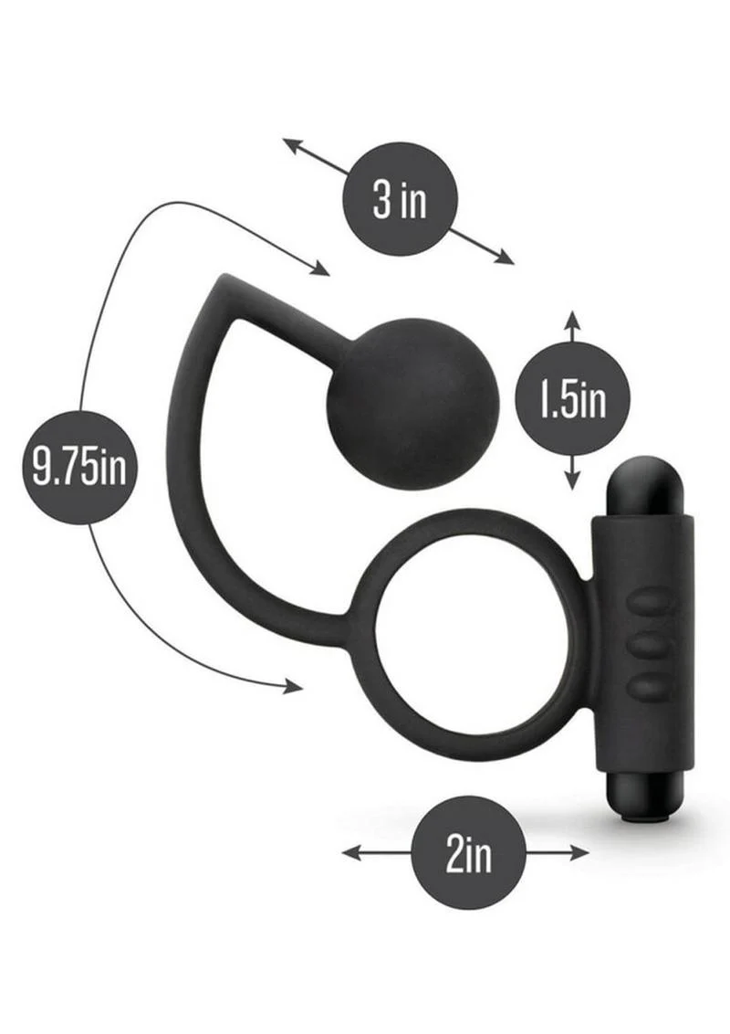 Anal Adventures Platinum Silicone Anal Ball With Vibrating C-Ring - Image 3