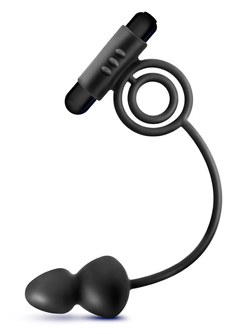 Anal Adventures Platinum Silicone Plug With Vibrating C-Ring - Image 2