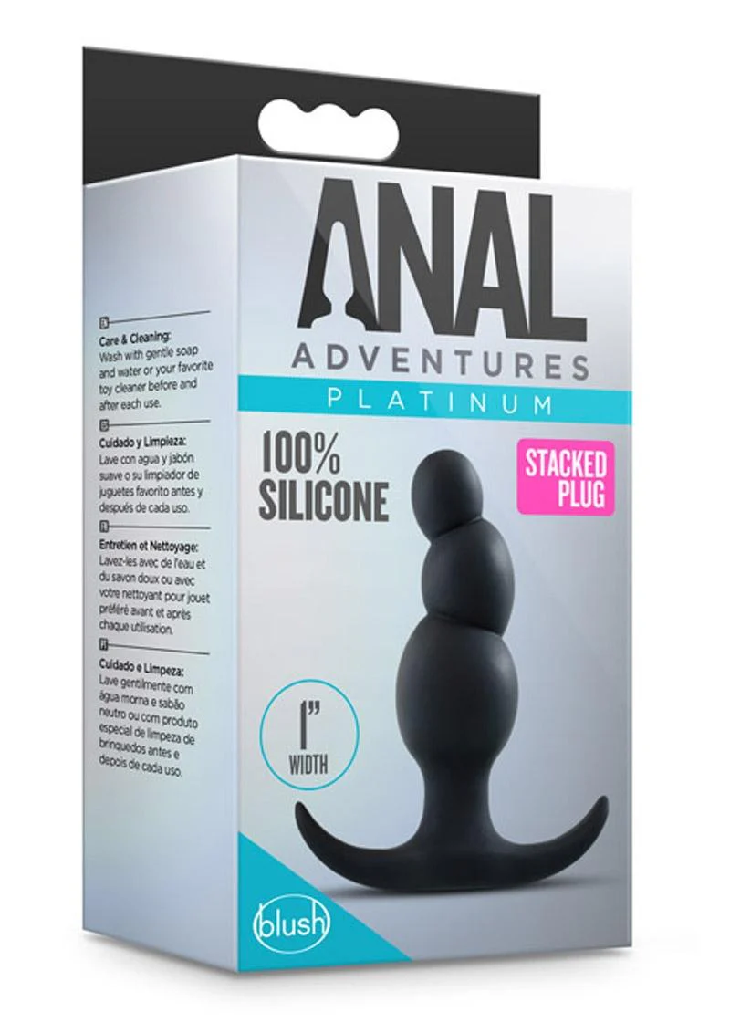 Anal Adventures Platinum Stacked Silicone Butt Plug - Image 3