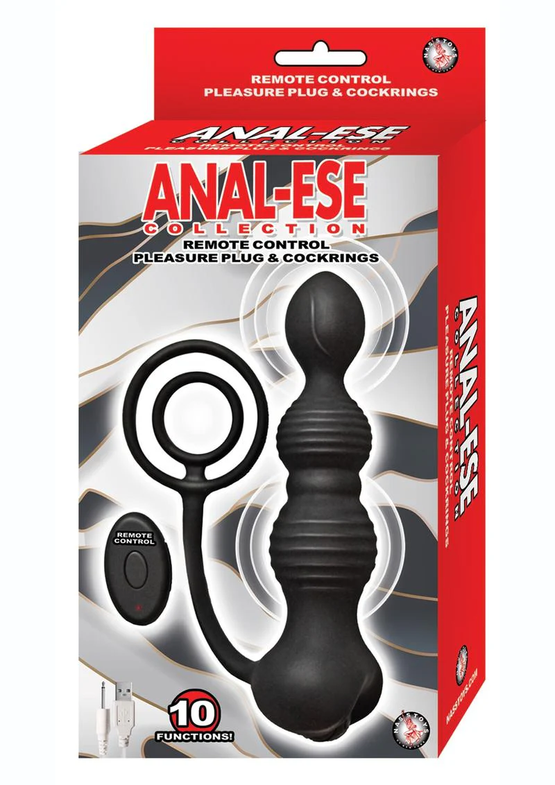 Anal-Ese Silicone Rechargeable Cock Ring With Remote Control - Image 4