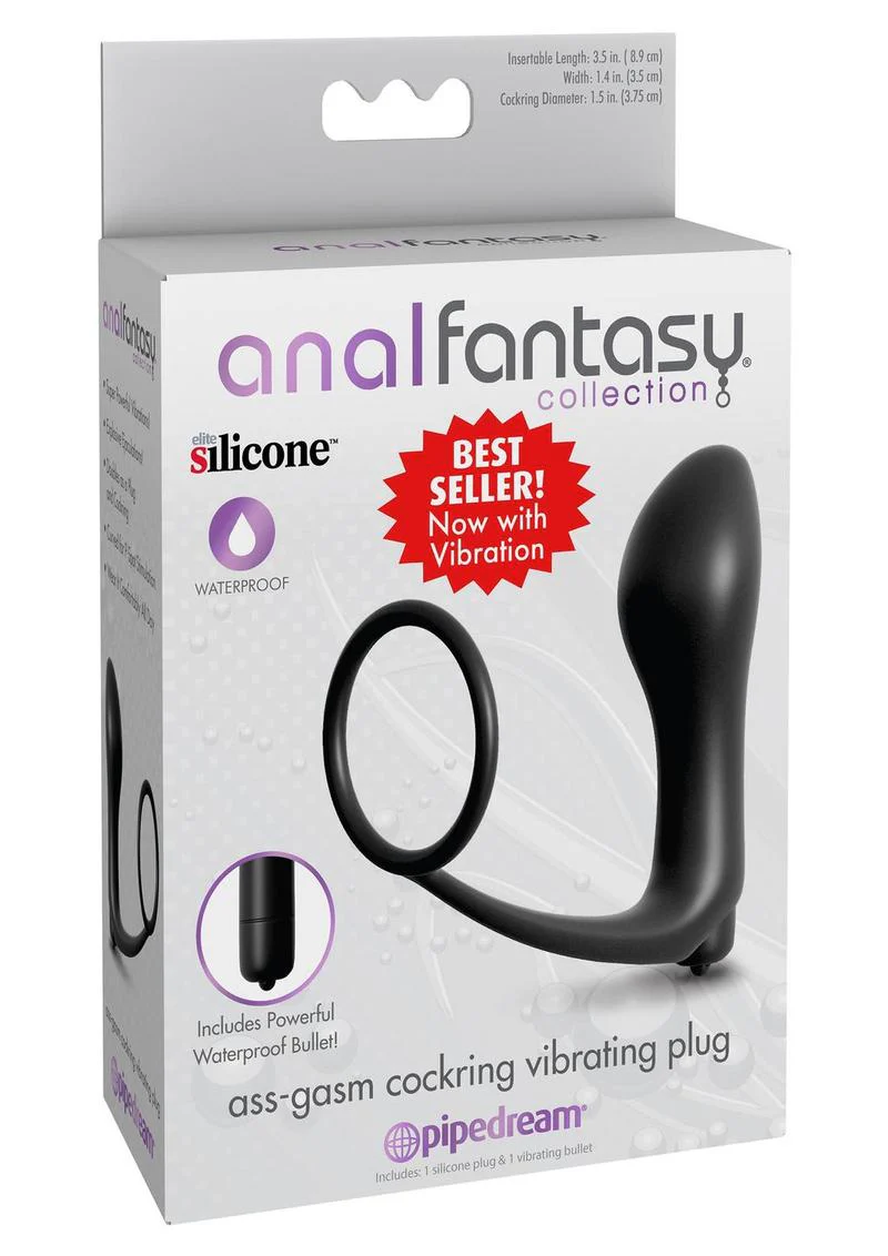 Anal Fantasy  Ass Gasm Cock Ring Vibrating Plug Kit - Image 3