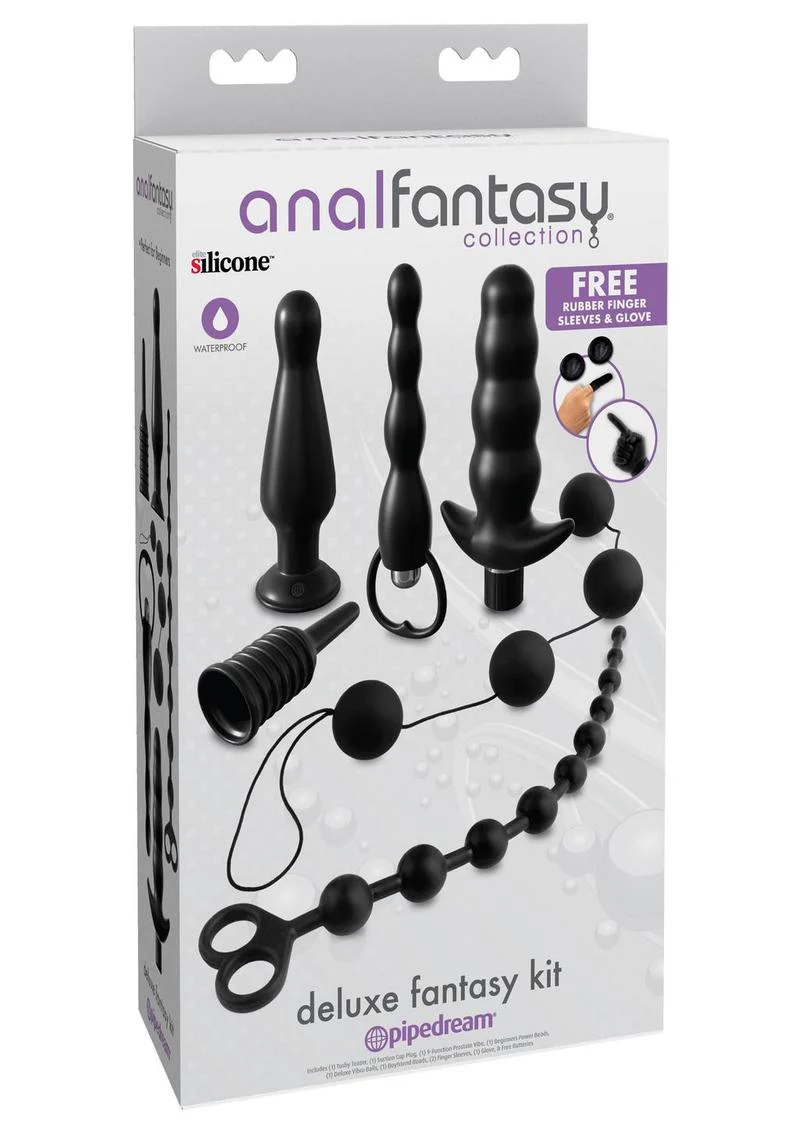 Anal Fantasy Deluxe Silicone Fantasy Kit with Butt Plugs And Beads - Image 3