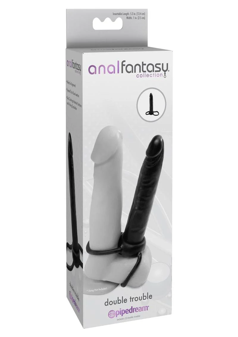 Anal Fantasy Double Trouble Strap-On Dildo with Cock Ring - Image 3