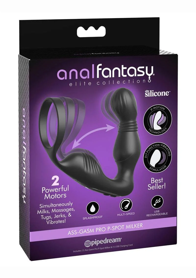 Anal Fantasy Elite Ass-Gasm Pro P-Spot Milker Silicone Vibrator - Image 4