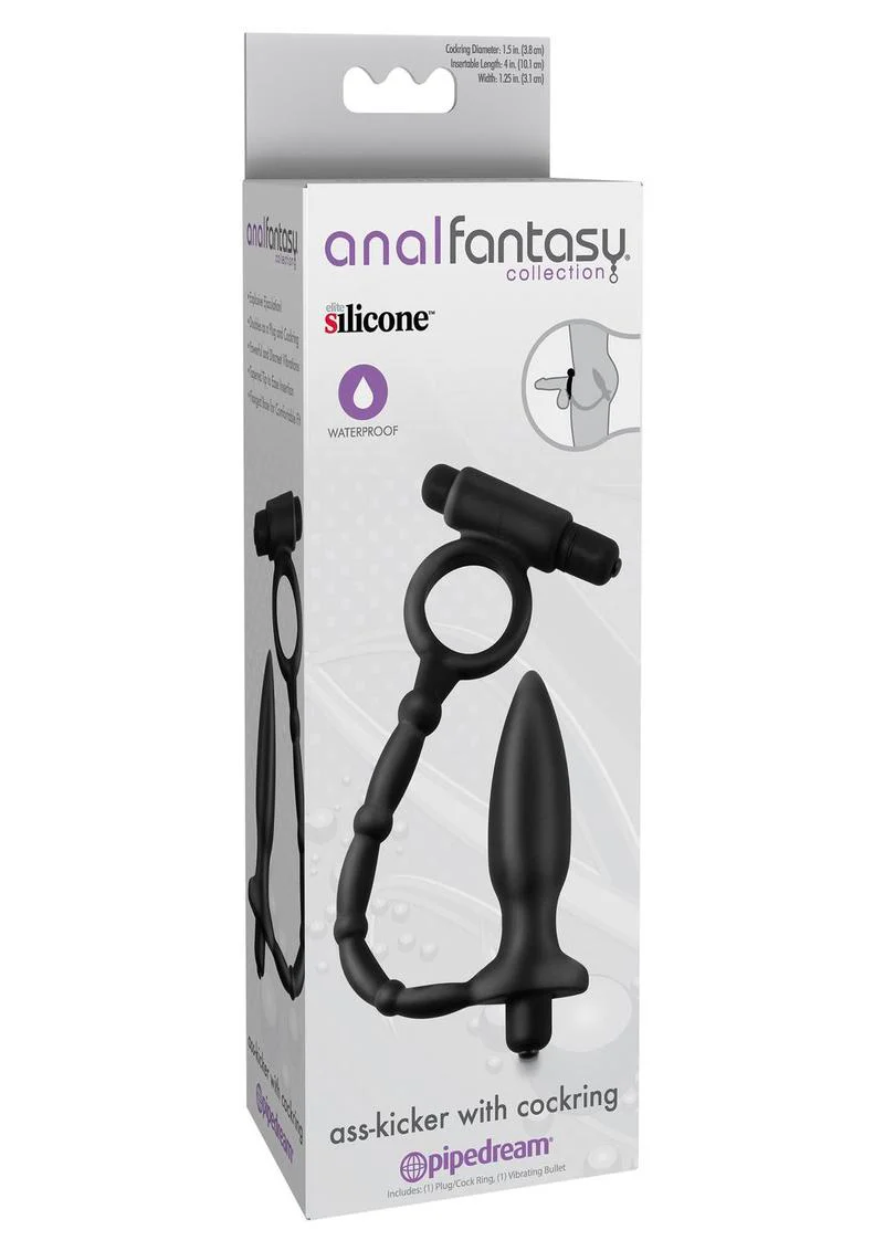 Anal Fantasy Elite Silicone Ass Kicker Plug with Cockring - Image 3