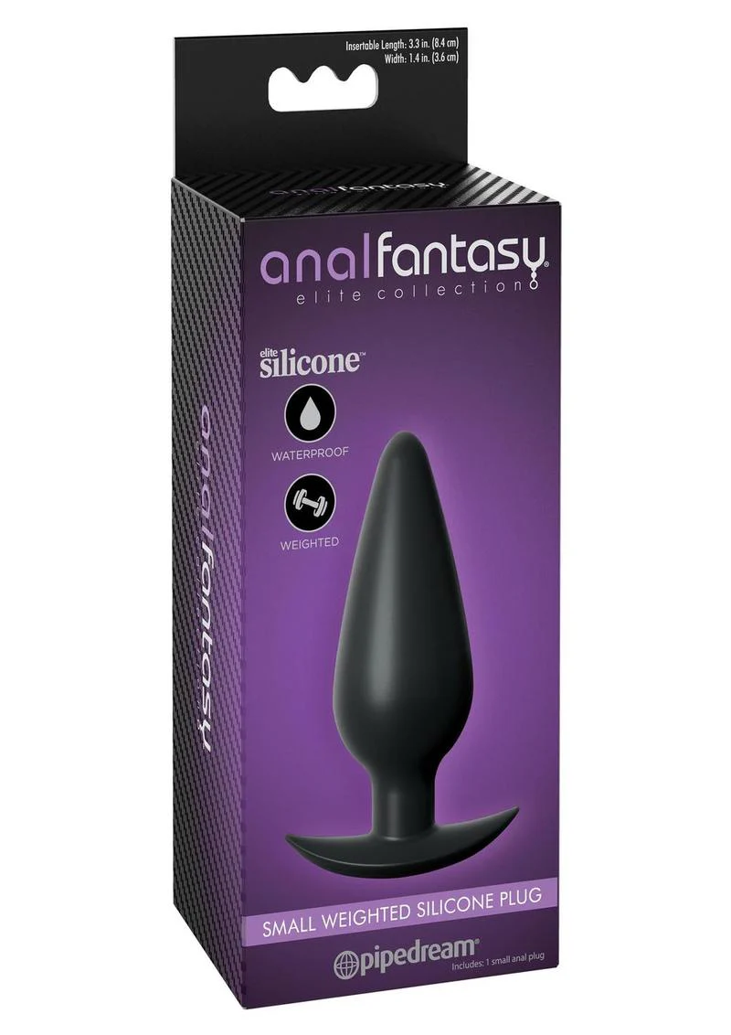 Anal Fantasy Elite Small Weighted Silicone Plug Waterproof - Image 2
