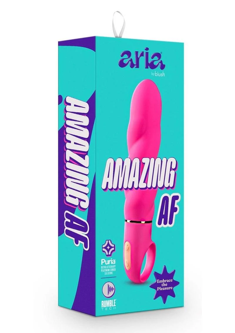 Aria Amazing AF Silicone Vibrator - Fuchsia Rumble Tech - Image 4