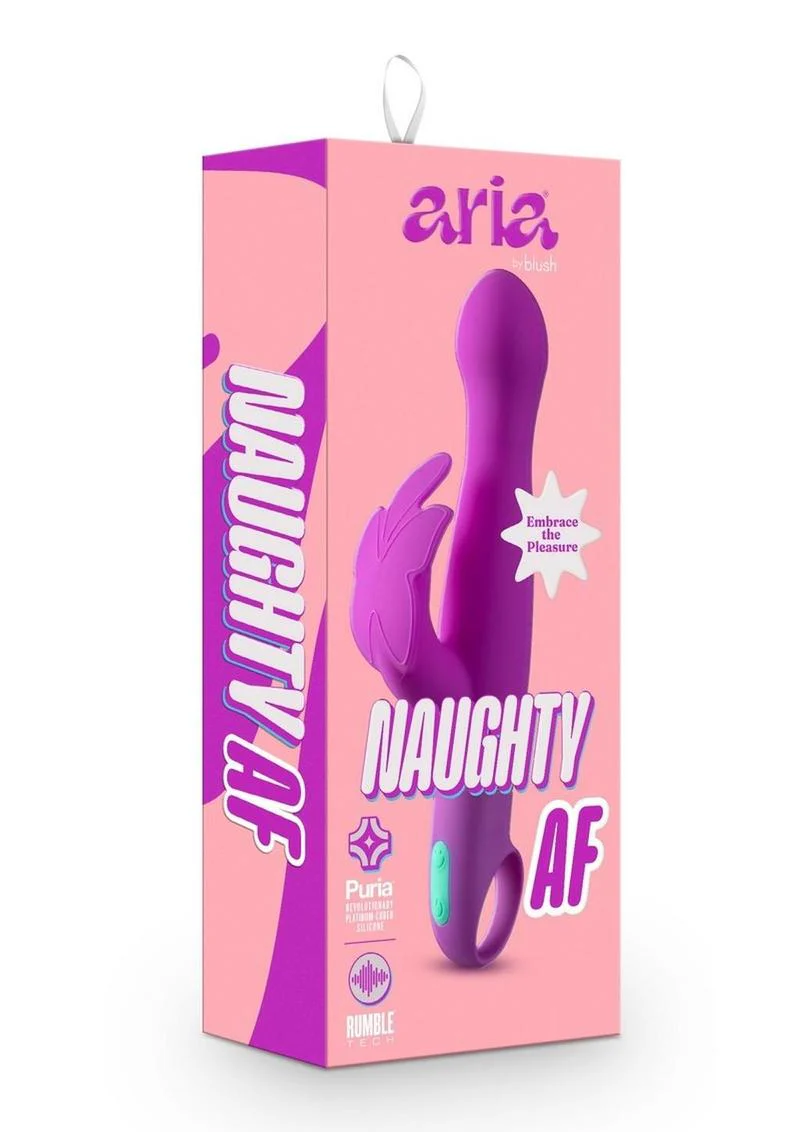 Aria Naughty AF Rechargeable Silicone Rabbit Vibrator - Image 4
