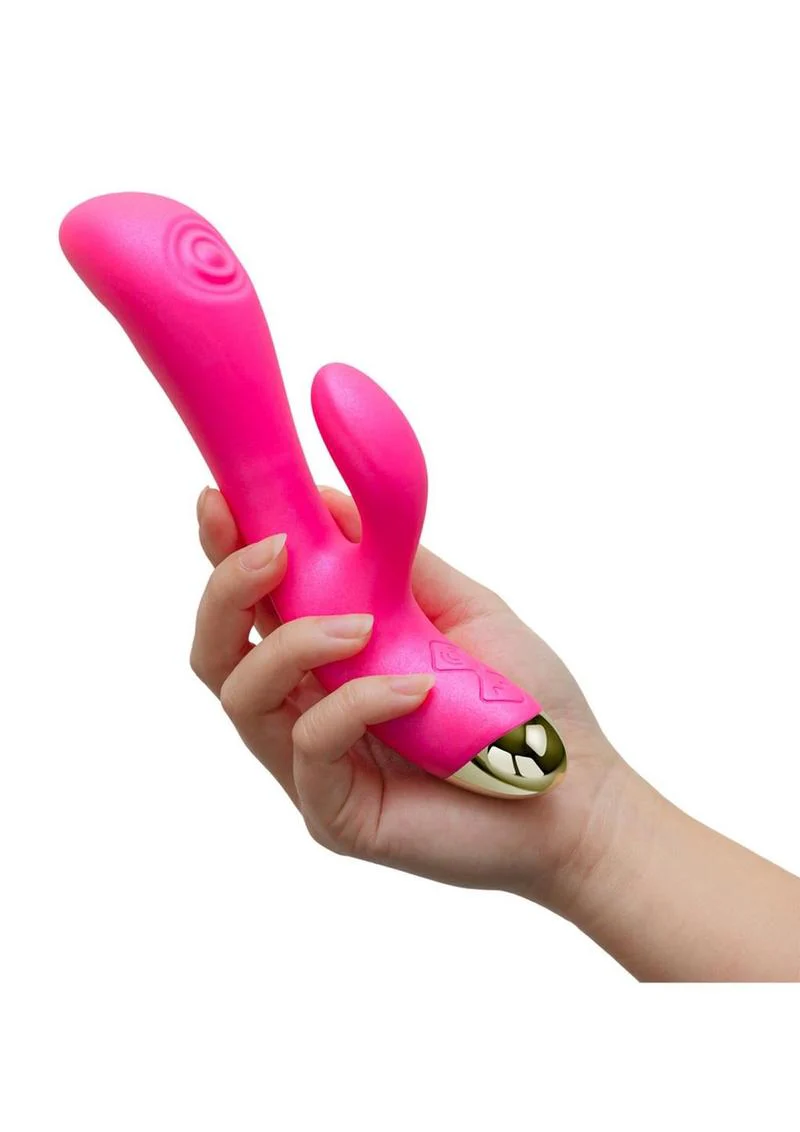 Aria Pleasin AF Rechargeable Silicone Rabbit Vibrator - Image 3