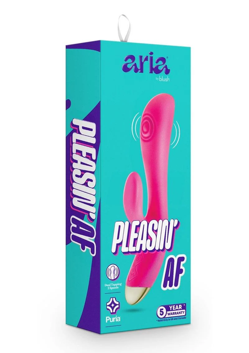 Aria Pleasin AF Rechargeable Silicone Rabbit Vibrator - Image 4