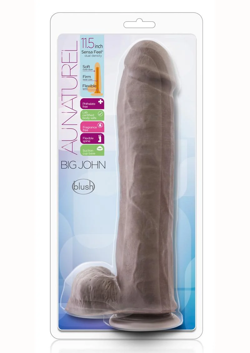 Au Naturel Big John Sensa Feel Dual Density Dildo with Balls - Image 8