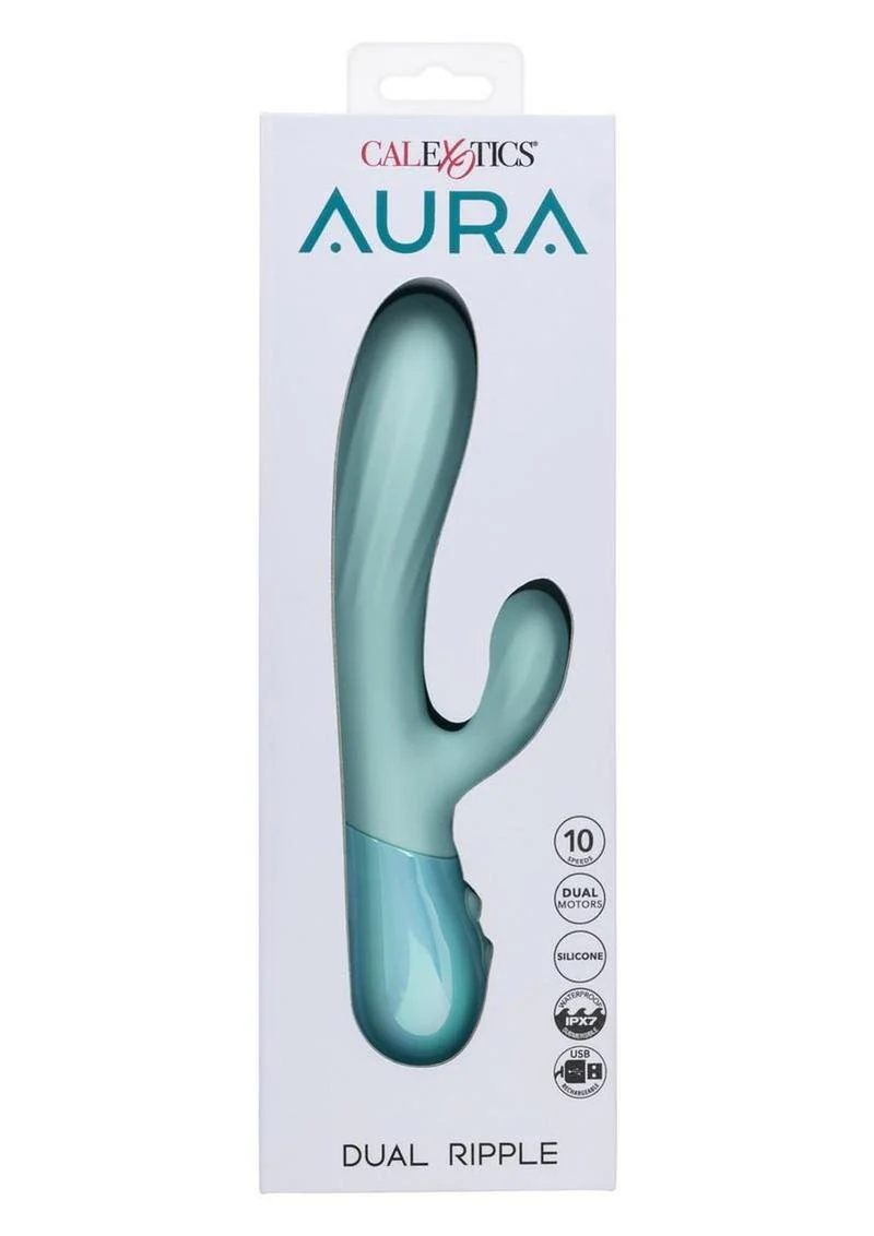 Aura Dual Ripple Silicone Rabbit Vibrator - Image 4