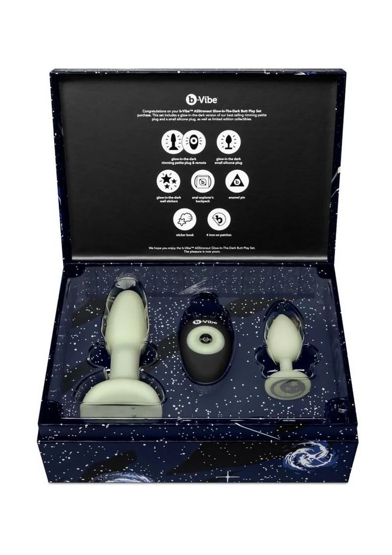 b-Vibe Assstronaut Glow-in-the-Dark Rechargeable  Anal Play Set - Image 2