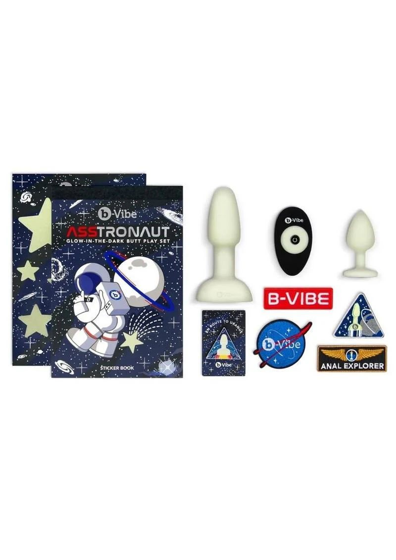 b-Vibe Assstronaut Glow-in-the-Dark Rechargeable  Anal Play Set - Image 3