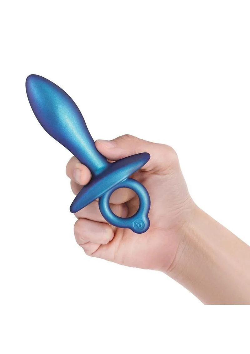 b Vibe Butties Slide Silicone Butt Plug Navy Blue - Image 3