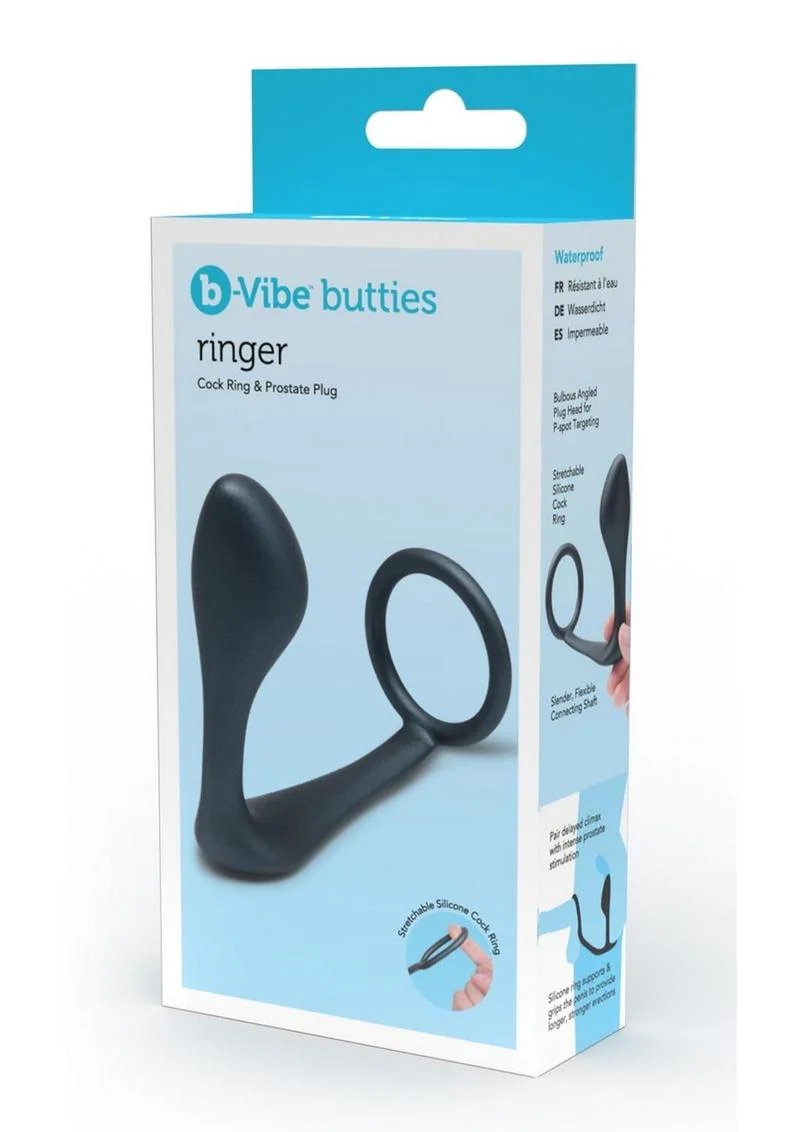 b-Vibe Ringer Silicone Cock Ring And Prostate Plug - Image 4