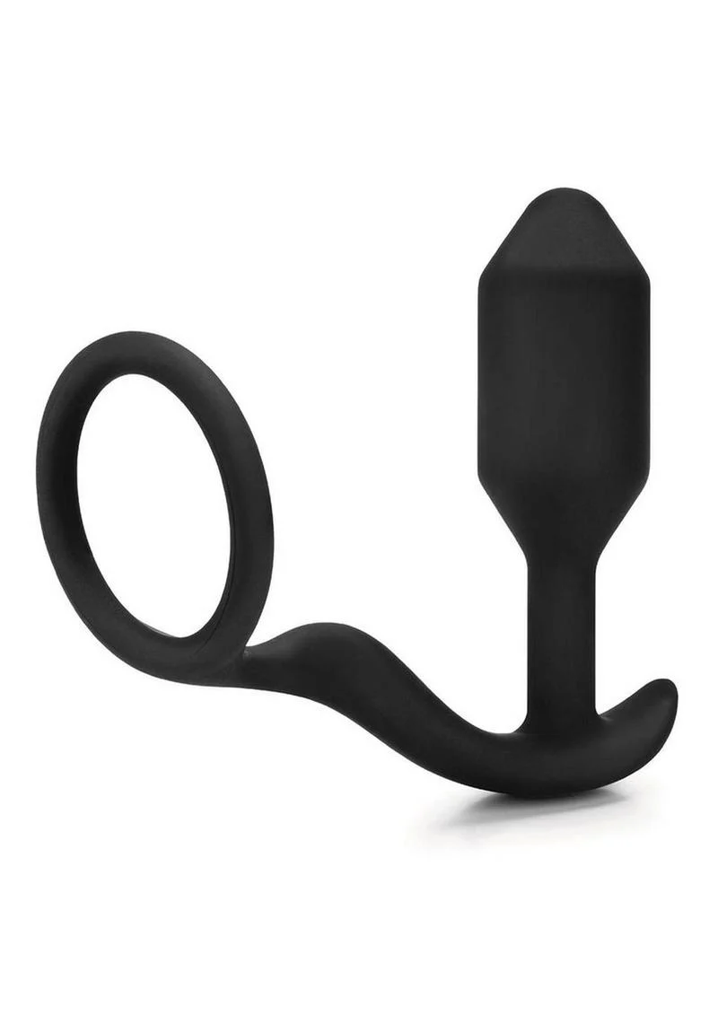 B-Vibe Snug And Tug Weighted Silicone Plug And Penis Ring - Image 2