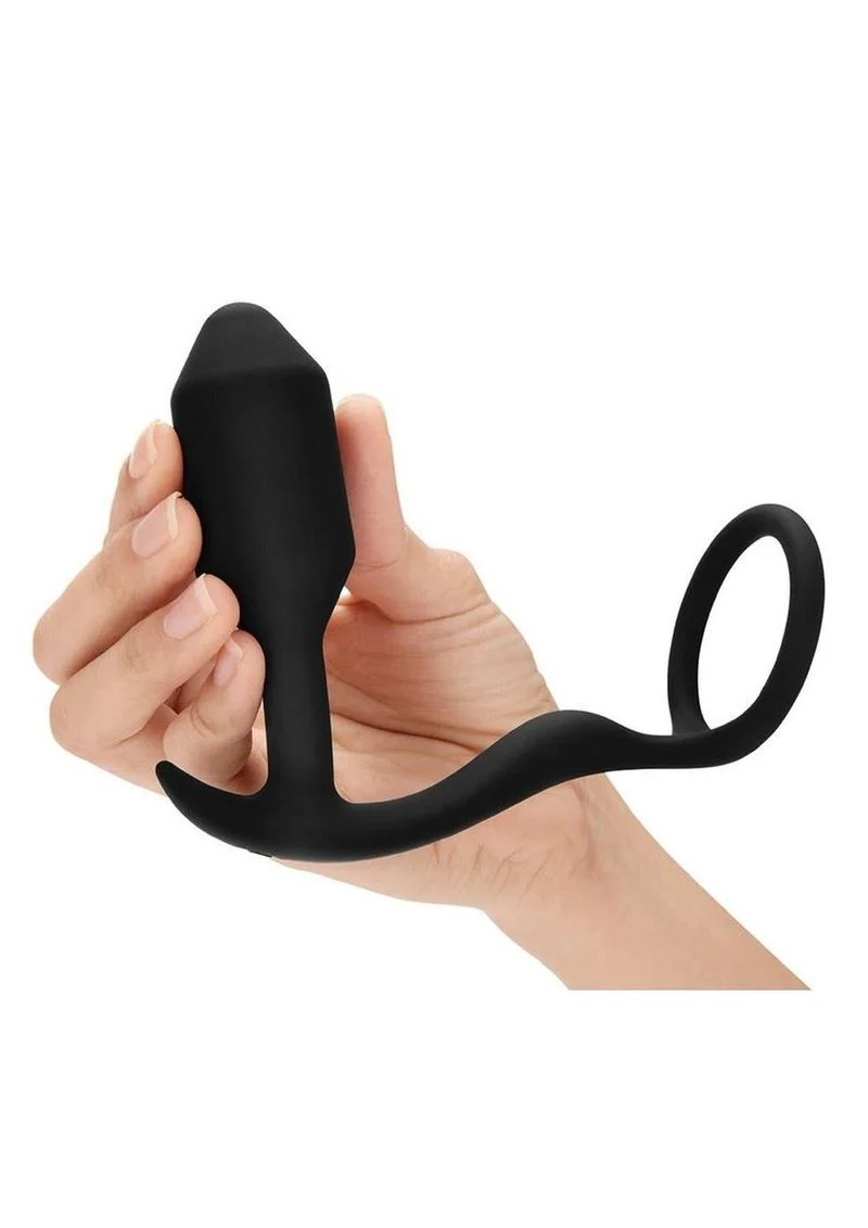 B-Vibe Snug And Tug Weighted Silicone Plug And Penis Ring - Image 3