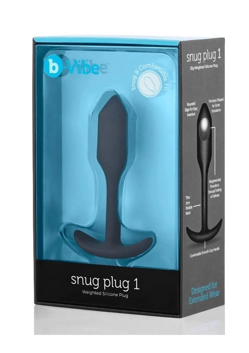b Vibe Snug Plug 1 Weighted Silicone Anal Plug - Image 12