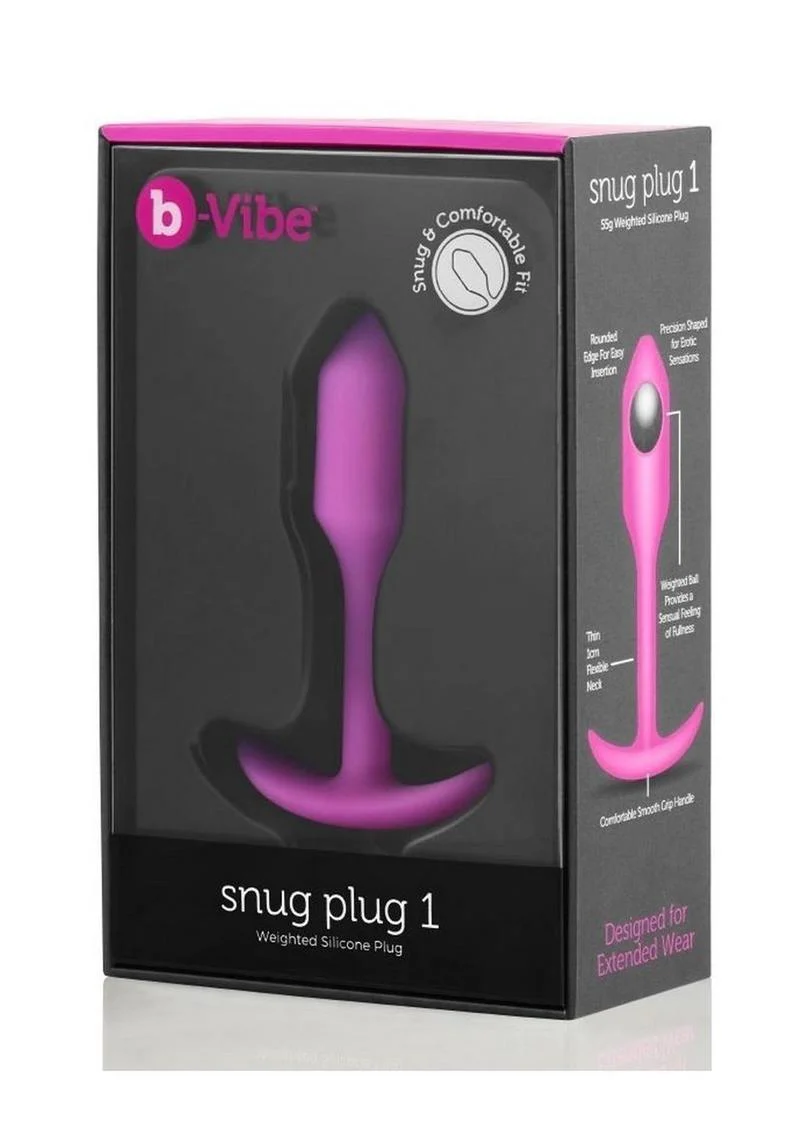 b Vibe Snug Plug 1 Weighted Silicone Butt Plug - Image 4