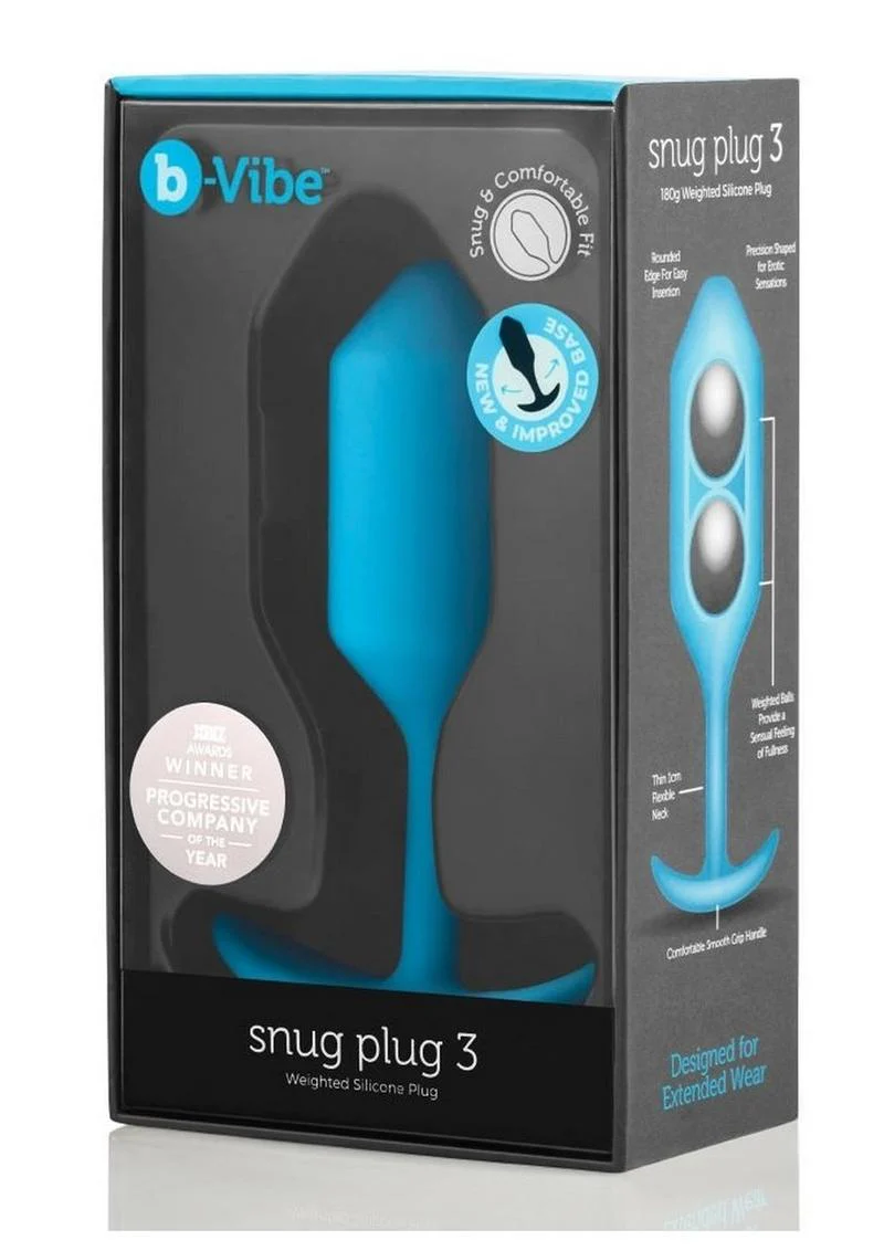 b Vibe Snug Plug 3 Weighted Silicone Anal Plug - Image 13