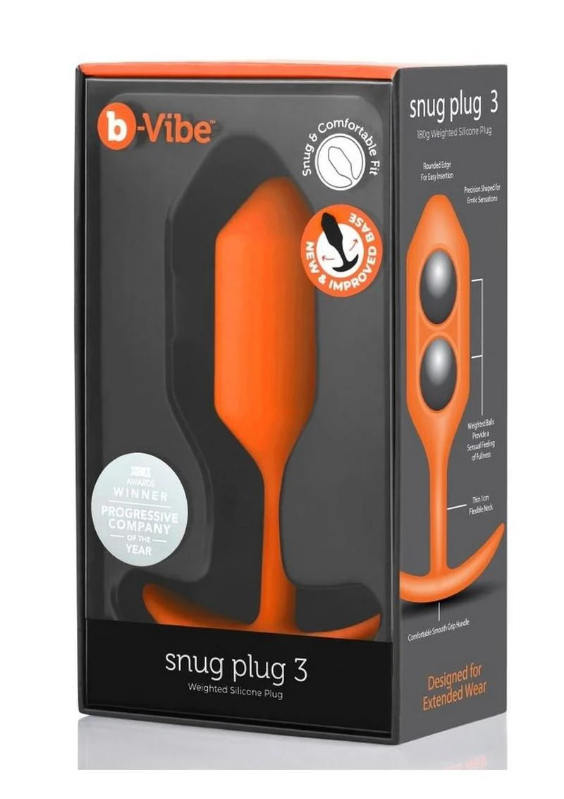 b Vibe Snug Plug 3 Weighted Silicone Anal Plug - Image 14