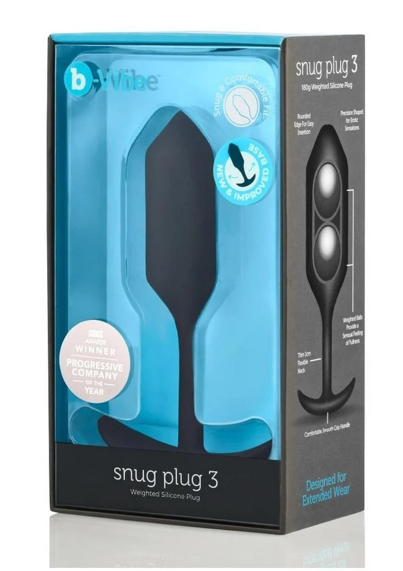 b Vibe Snug Plug 3 Weighted Silicone Anal Plug - Image 16