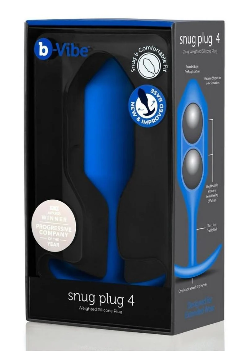 b Vibe Snug Plug 4 Weighted Silicone Anal Plug - Image 10