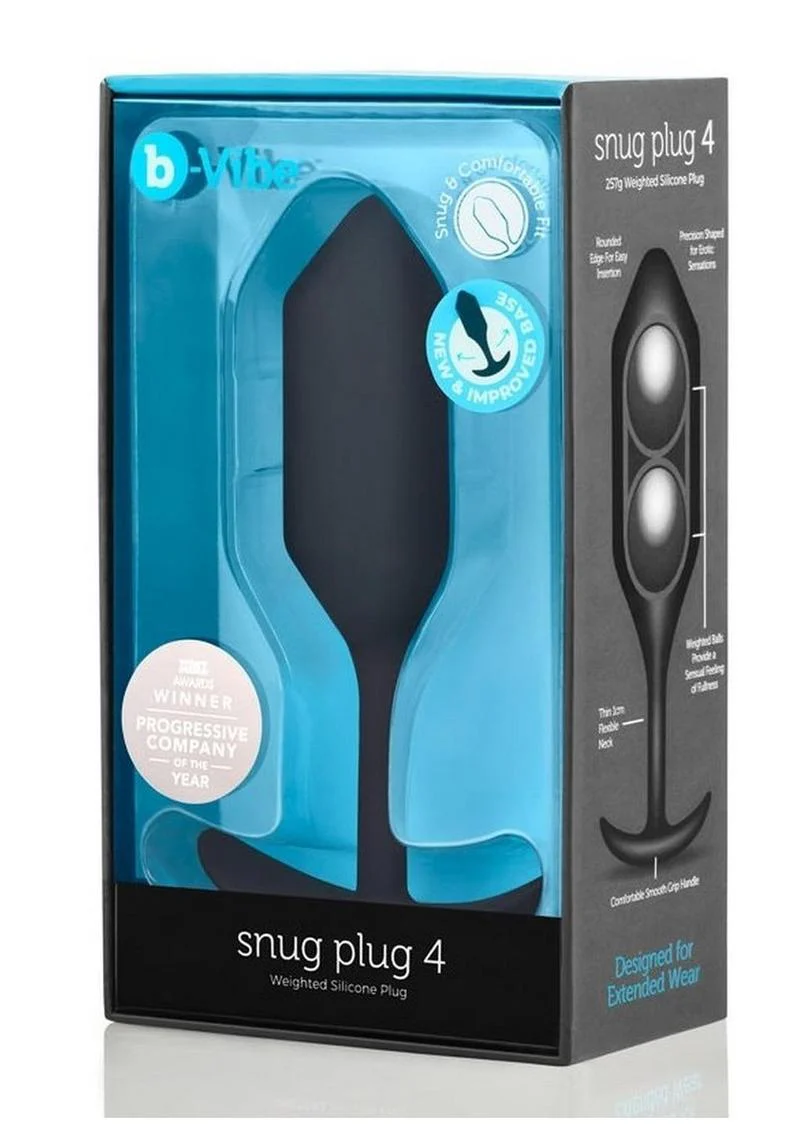 b Vibe Snug Plug 4 Weighted Silicone Anal Plug - Image 11