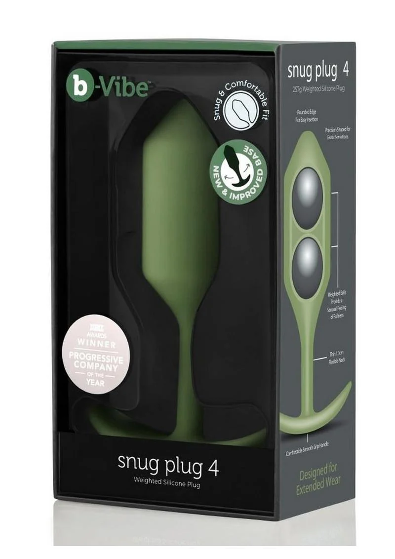 b Vibe Snug Plug 4 Weighted Silicone Anal Plug - Image 12